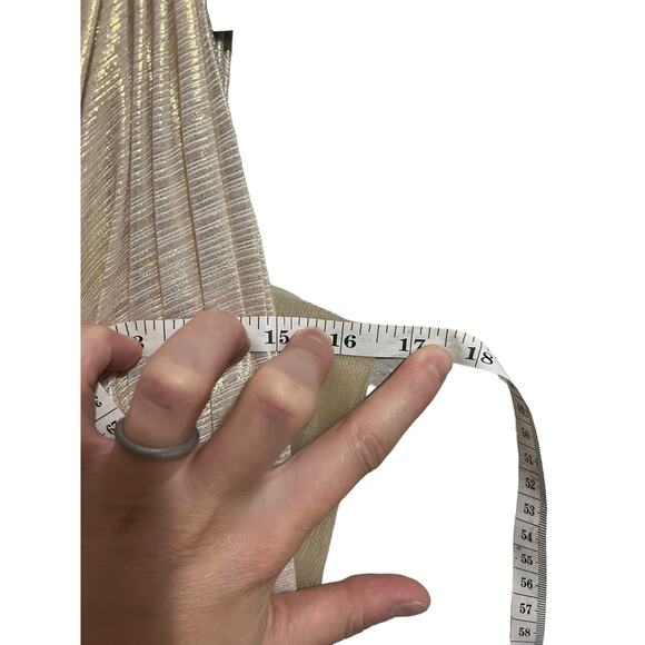 Prom Plunge Gold / Cream Side Slit Formal Dress by Cinderella Divine - Picture 8 of 9